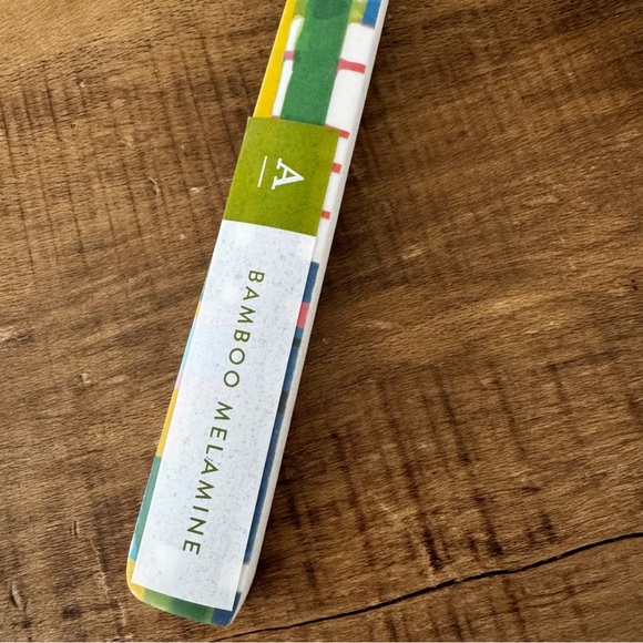 NEW SOLD OUT Vera for Anthropologie Plaid Bamboo Melamine Serving Set - Picture 3 of 4